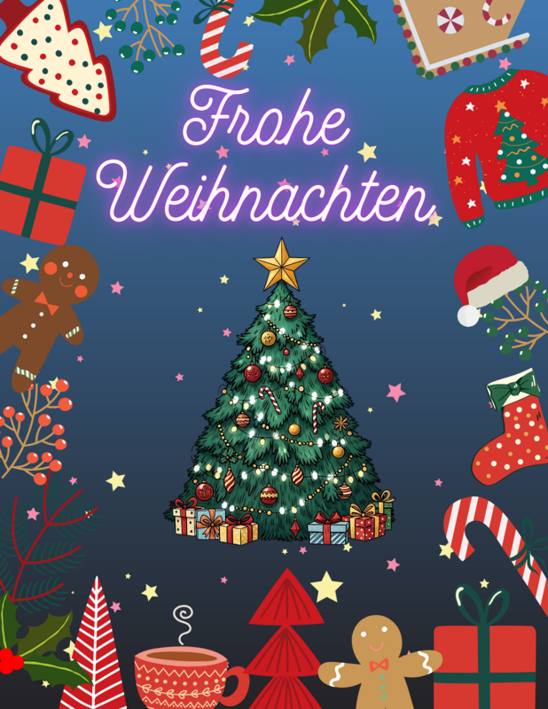 Weihnachtliche Klassenkunst - Postkarte