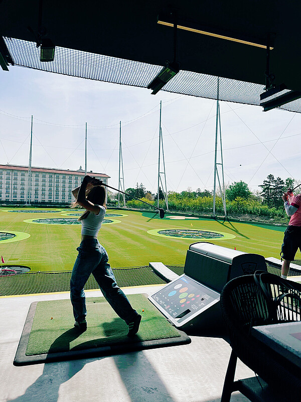 Students at Topgolf