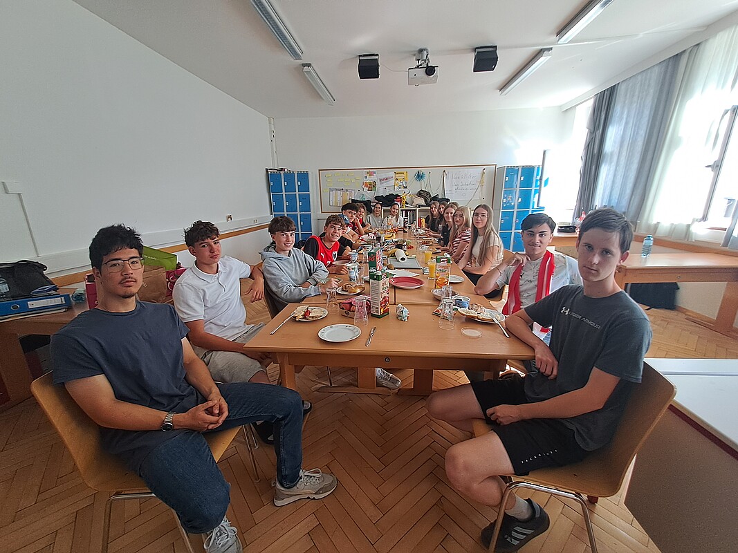 Class celebrating World Cup match